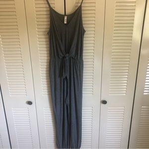 JOLIE Jersey Tie-Front Jumpsuit - L